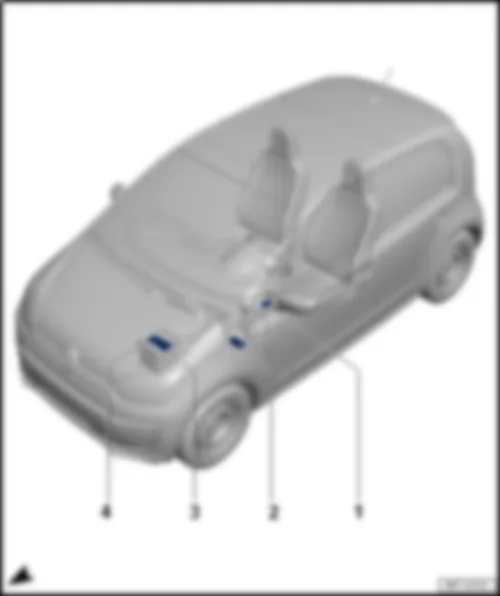 VW UP 2016 Overview of fuse holder