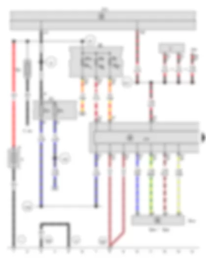 Wiring Diagram  VW VENTO 2007 - Battery - Brake light switch - Lateral acceleration sender - Yaw rate sender - ESP sensor unit - ABS control unit - Onboard supply control unit