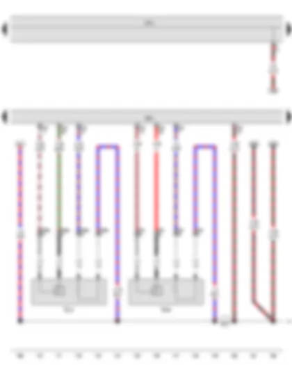 Wiring Diagram  VW VENTO 2010 - Lambda probe after catalytic converter - Centre Lambda probe for bank 1 catalytic converter - Onboard supply control unit - Engine control unit