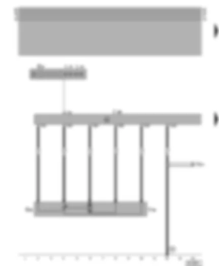 Wiring Diagram  VW VENTO 1996 - Operating and display unit with control unit - temperature flap positioning motor