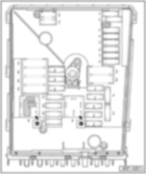 VW VENTO 2010 Fuses (SB) on electronics box, on left of engine compartment