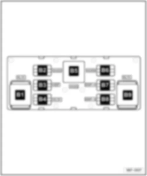 VW VENTO 2010 Position of relays, relay carrier on onboard power supply control unit, under left dash panel