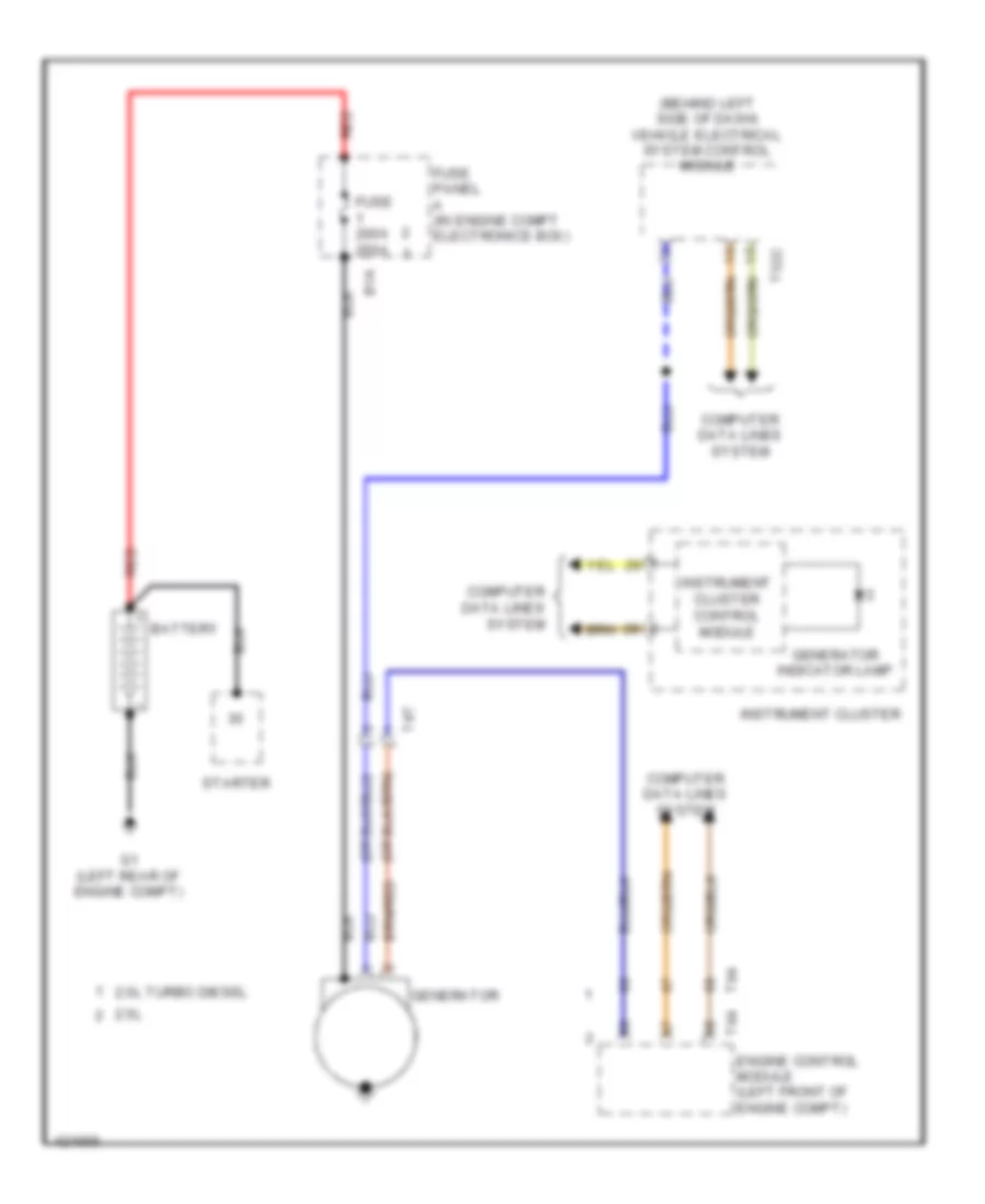 2.0L турбо дизель, Электросхема Генератора для Volkswagen Passat Wolfsburg Edition 2014