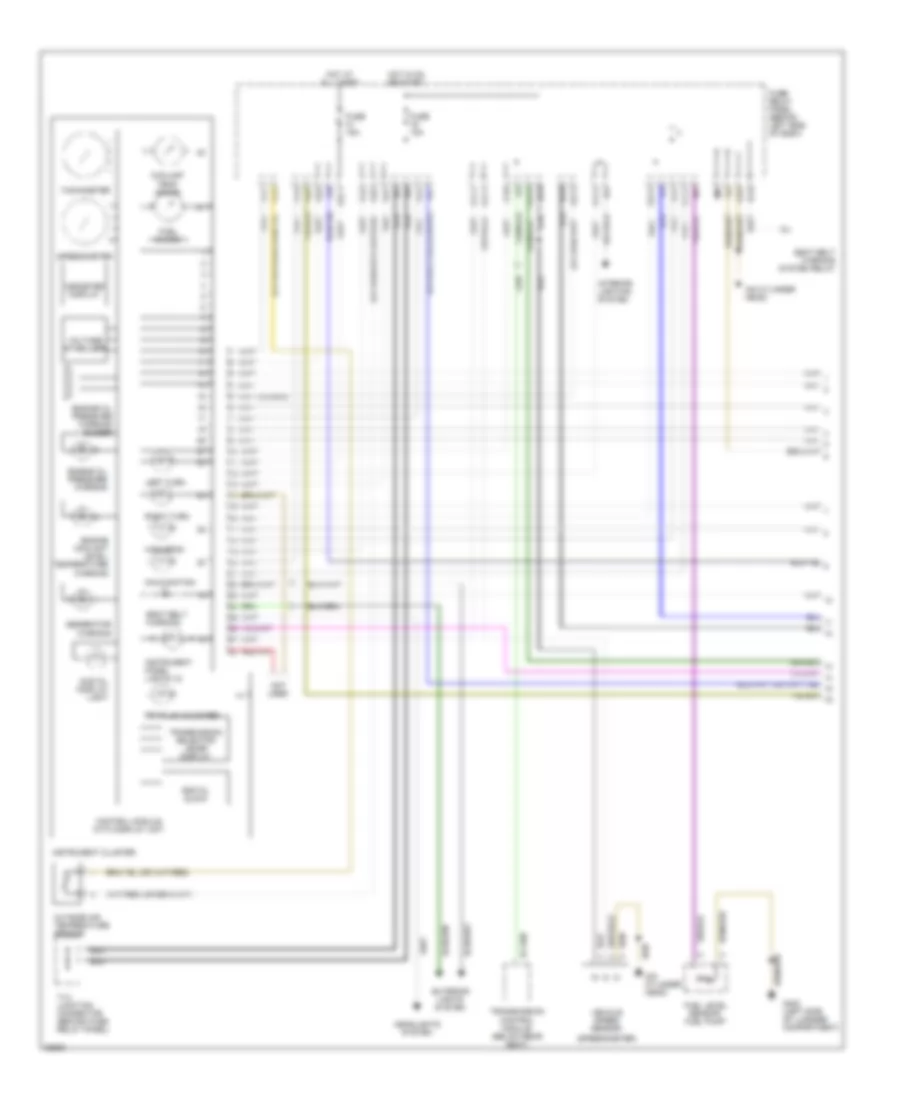 монтажная схема приборной панели (схема 1995-96 1 из 2) для Volkswagen Passat GLS 1995