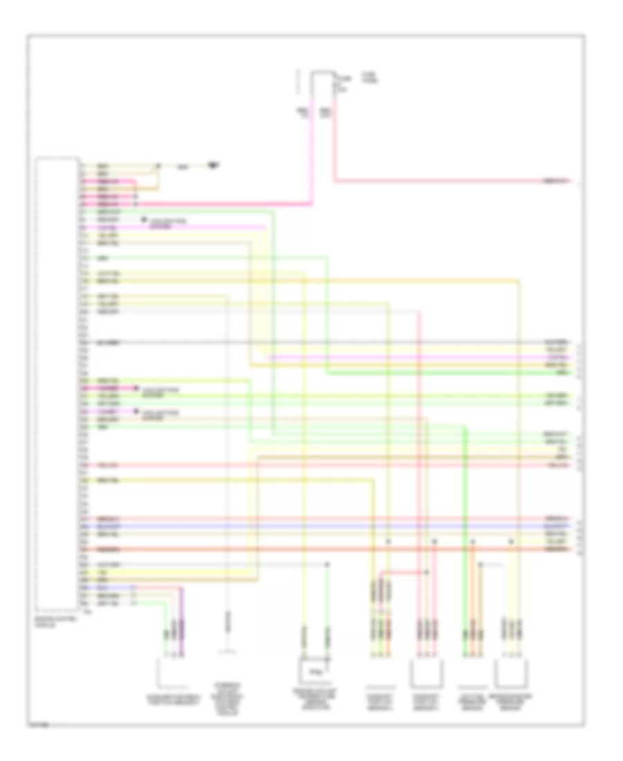4.2L, Электросхема системы управления двигателем (1 из 8) для Volkswagen Touareg 2007