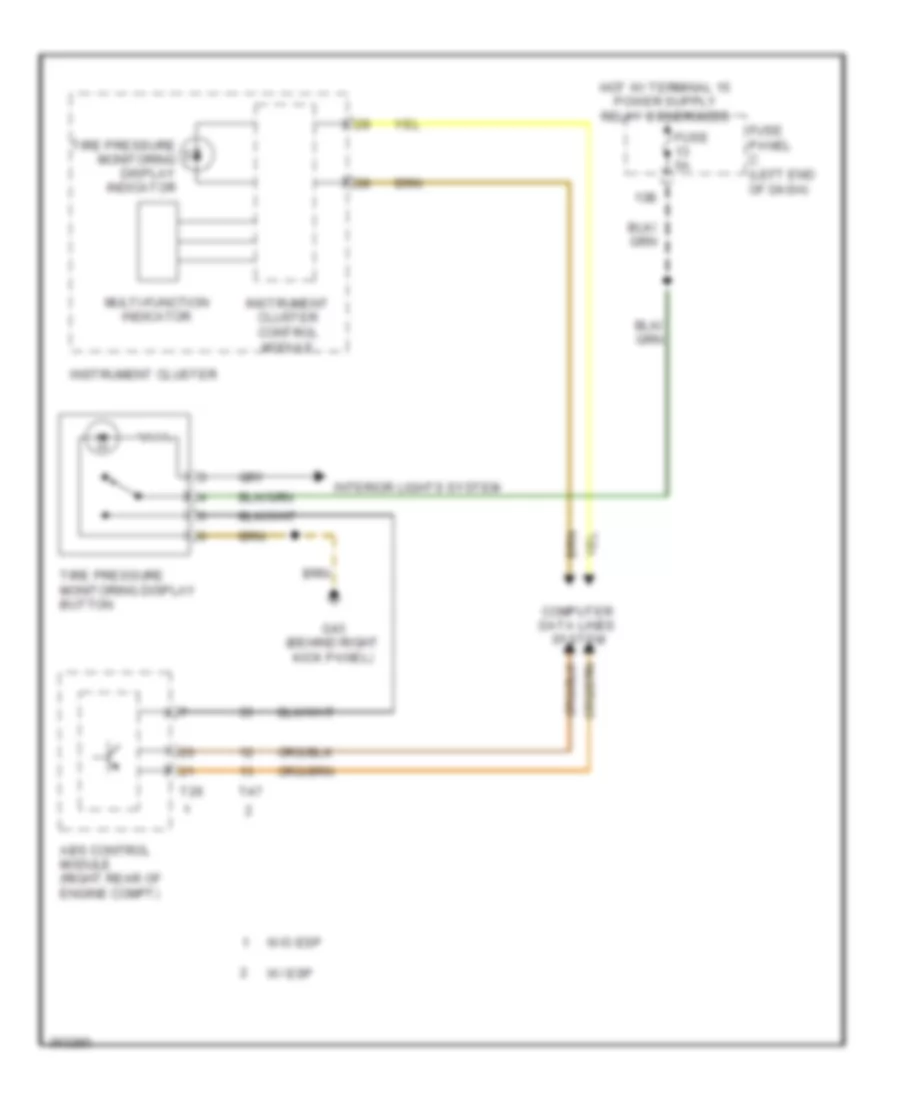 Tire Pressure Monitoring Wiring Diagram for Volkswagen Jetta SE 2011