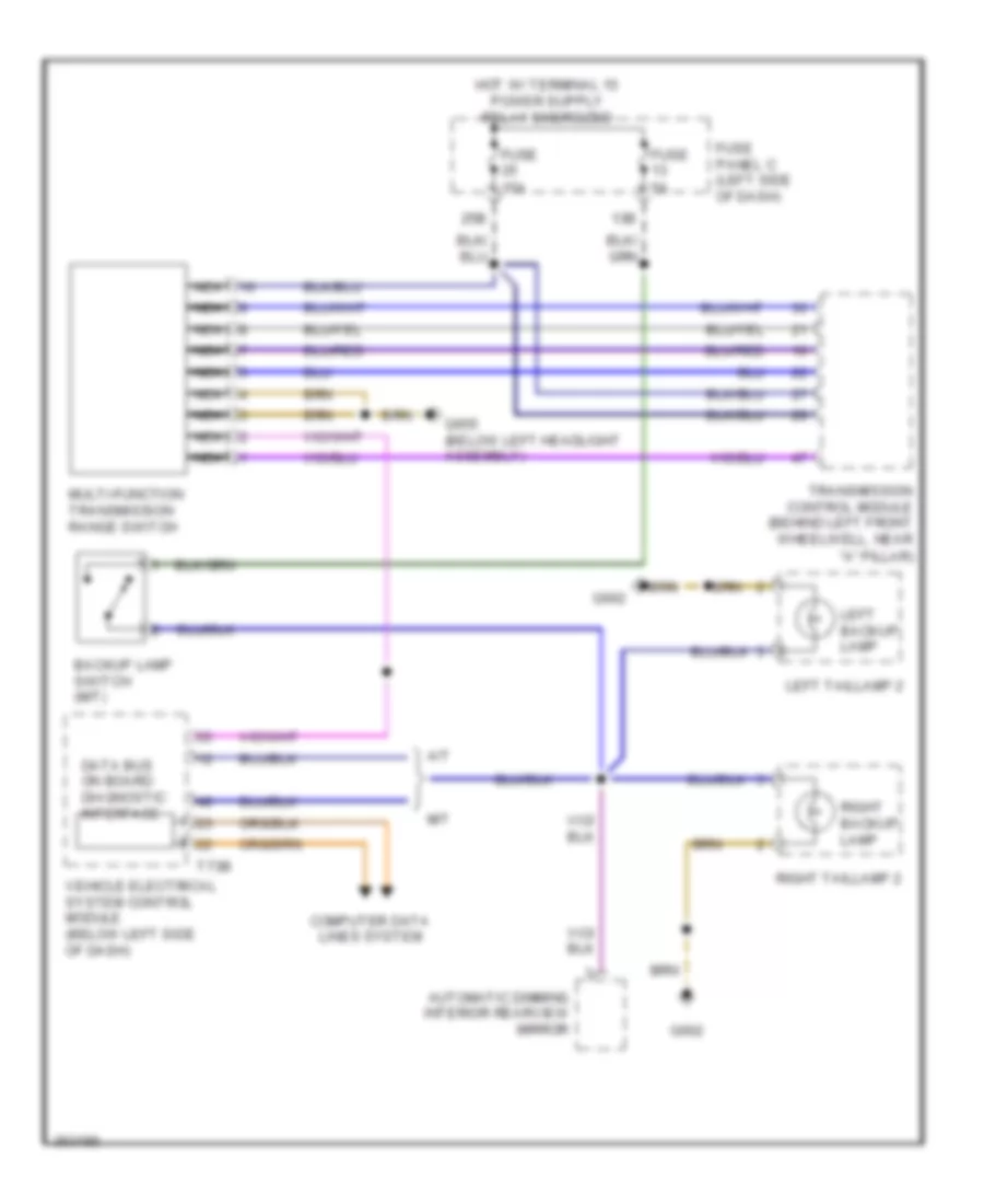 Backup Lamps Wiring Diagram with Low Equipment for Volkswagen Jetta SE 2011