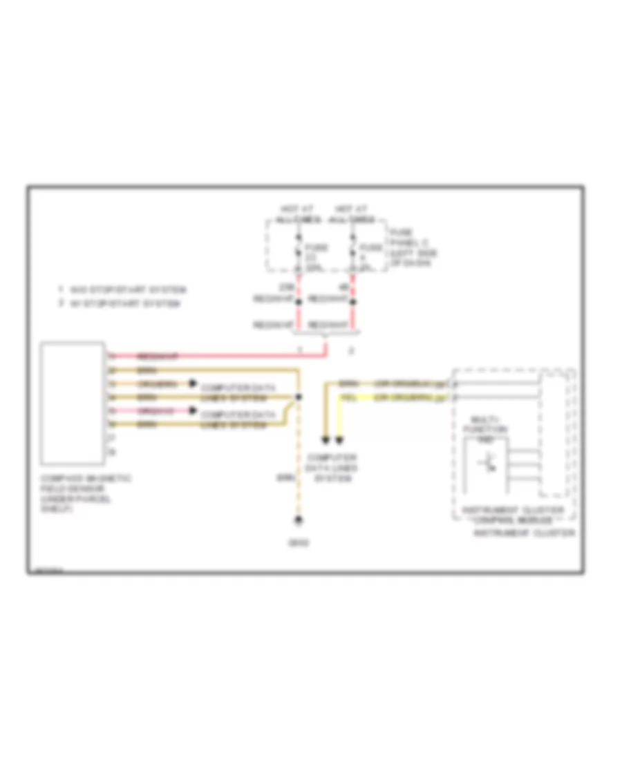 Electronic Compass Wiring Diagram for Volkswagen Jetta SE 2011