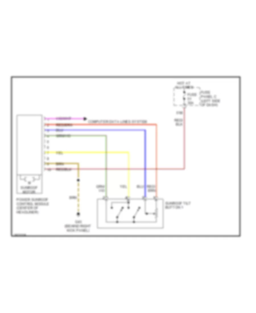 Power Top Sunroof Wiring Diagram with High Equipment for Volkswagen Jetta SE 2011