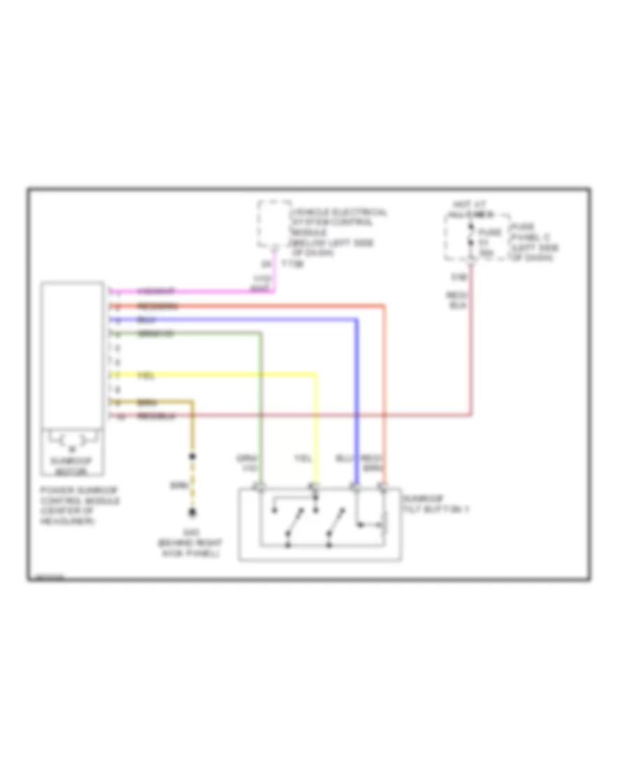 Power Top Sunroof Wiring Diagram with Low Equipment for Volkswagen Jetta SE 2011