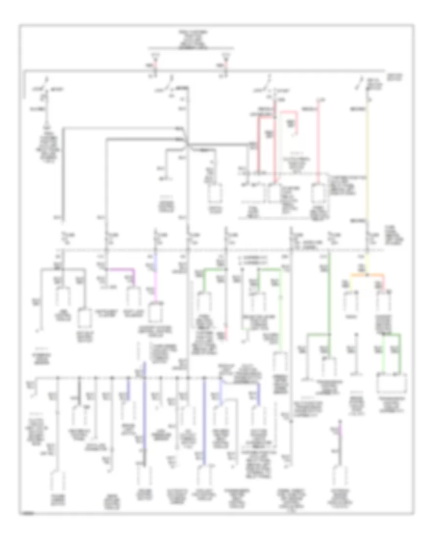 Power Distribution Wiring Diagram (2 of 3) for Volkswagen New Beetle GL 2003