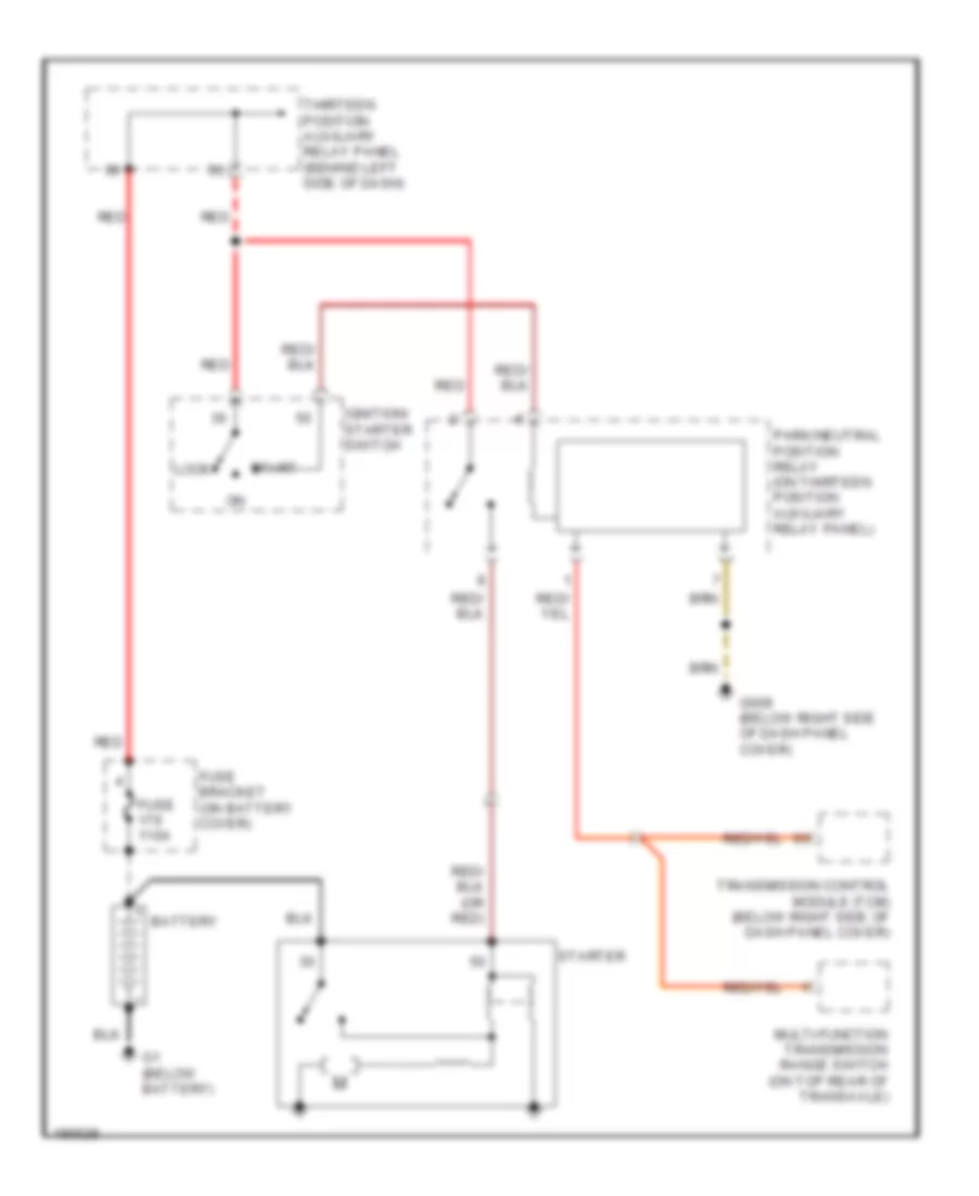 Starting Wiring Diagram, 4 Speed AT for Volkswagen New Beetle GL 2003