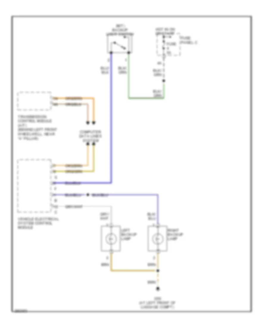 Backup Lamps Wiring Diagram for Volkswagen GLI 2 0T 2008