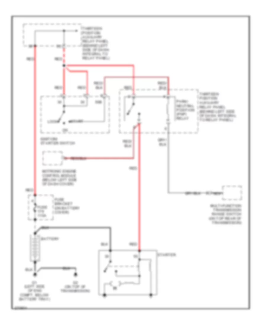 Starting Wiring Diagram, AT Except Convertible for Volkswagen New Beetle S 2008