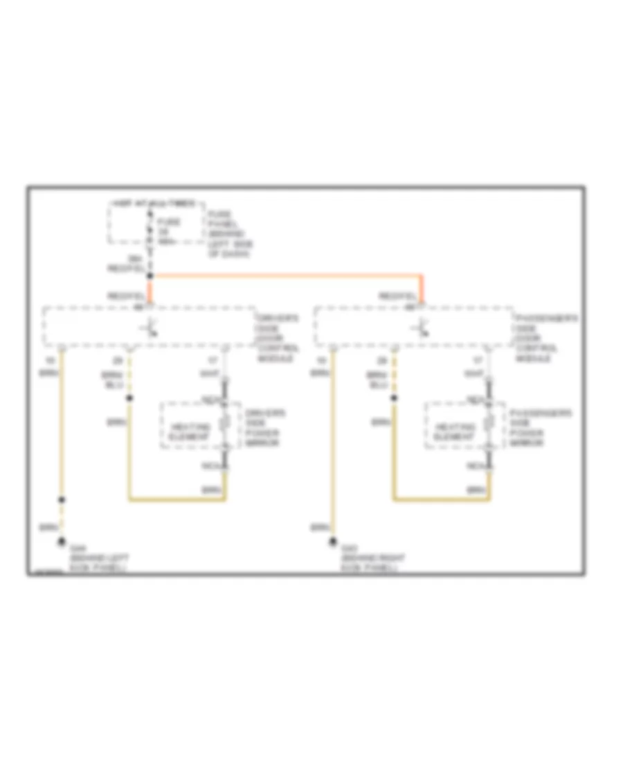 Heated Mirrors Wiring Diagram for Volkswagen GTI 2004