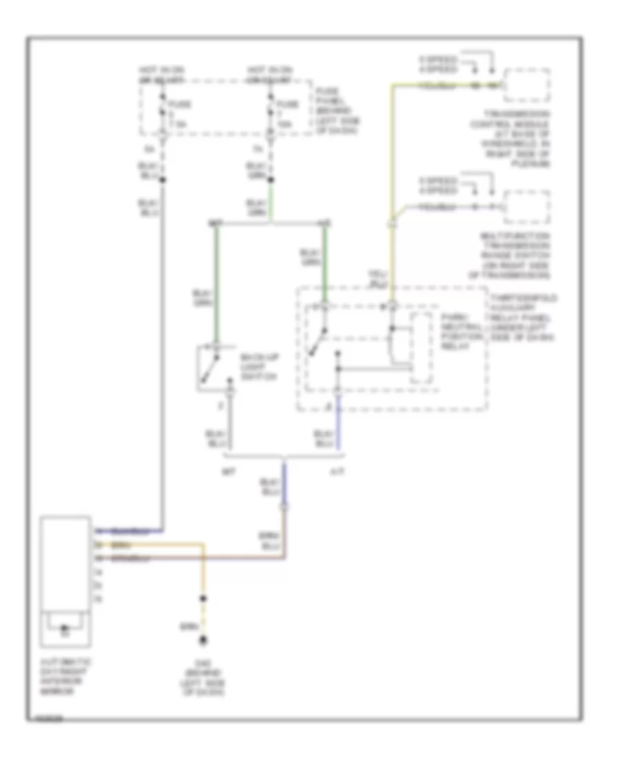 Automatic Day Night Mirror Wiring Diagram for Volkswagen GTI 2004