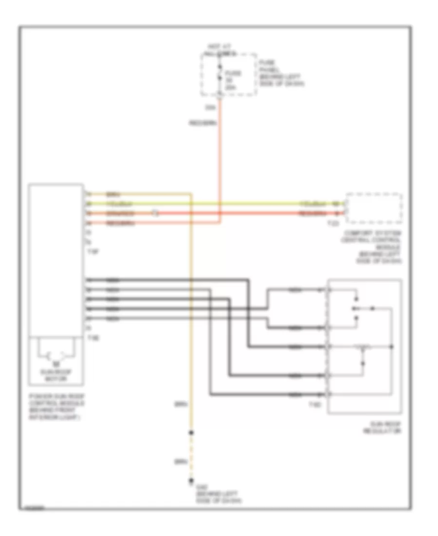 Sunroof Wiring Diagram for Volkswagen GTI 2004