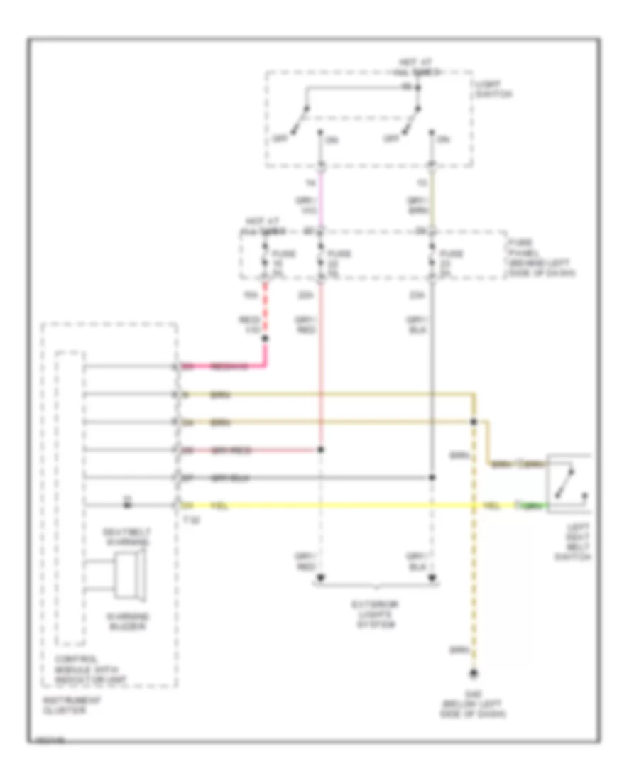 Warning Systems Wiring Diagram for Volkswagen GTI 2004