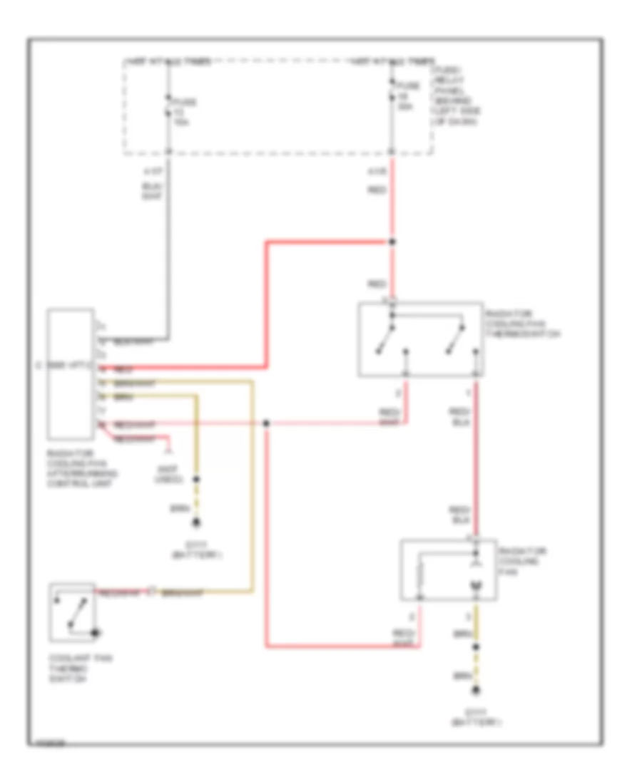 Cooling Fan Wiring Diagram, without AC for Volkswagen Passat CL 1992