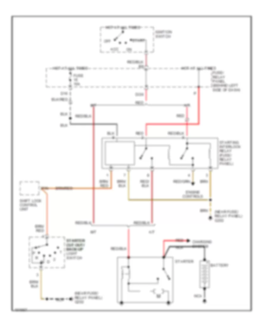 Starting Wiring Diagram for Volkswagen Cabriolet Classic 1993