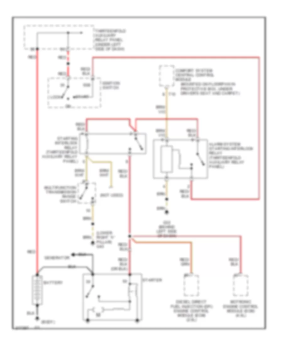 Электросхема стартера, A/T для Volkswagen Passat GLX 2004