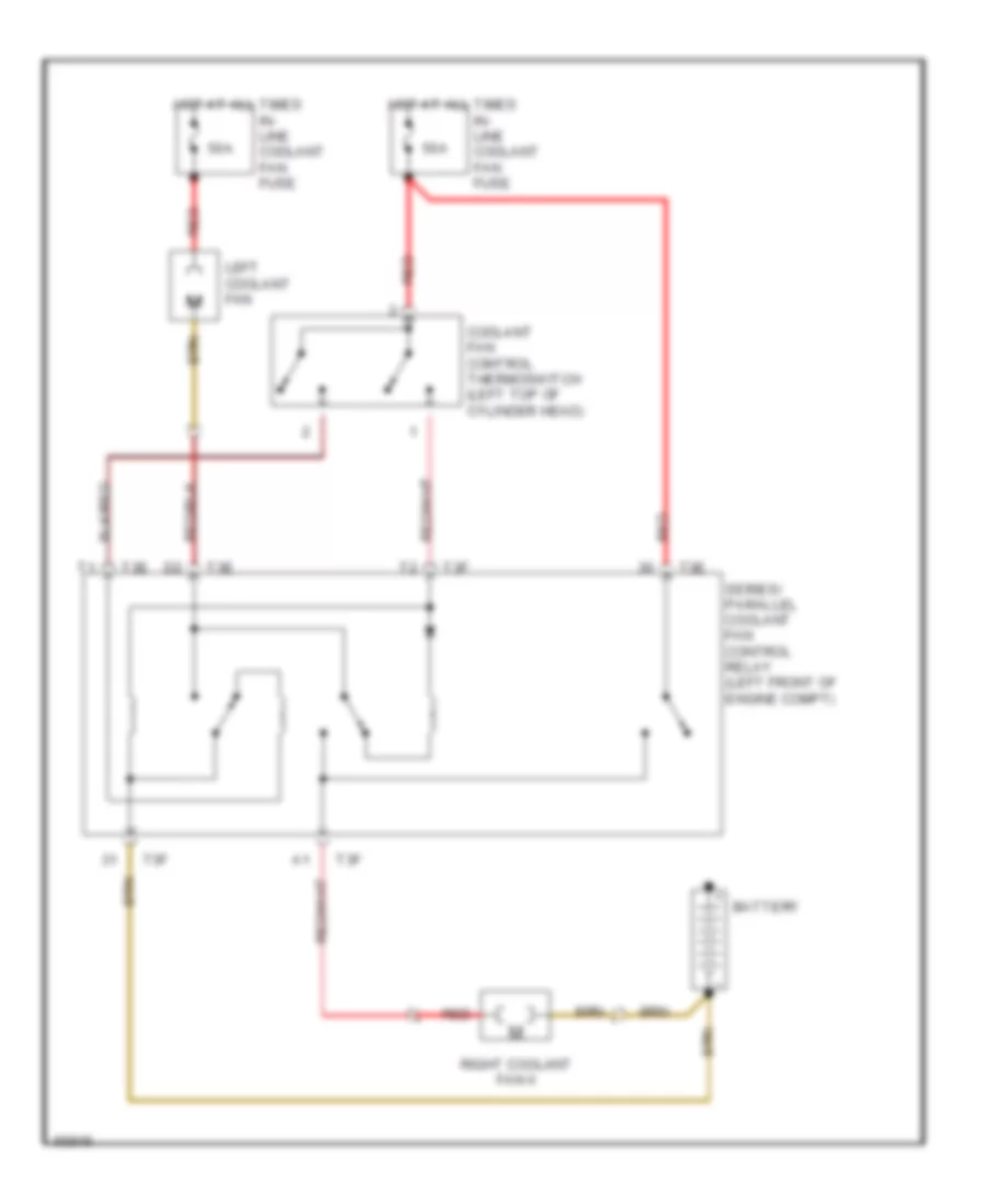 Cooling Fan Wiring Diagram, without AC for Volkswagen EuroVan CL 1993