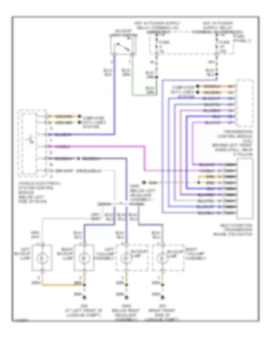 Backup Lamps Wiring Diagram for Volkswagen Jetta S 2009