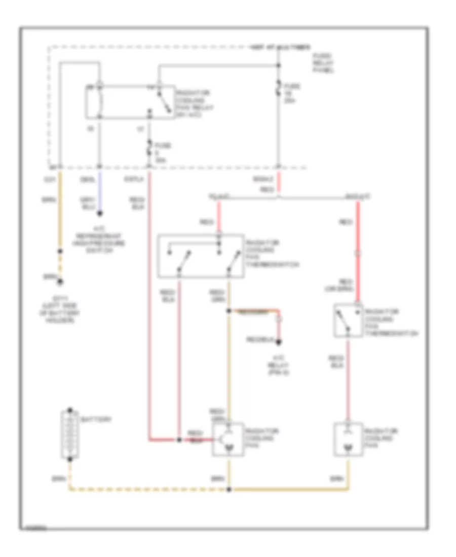 Cooling Fan Wiring Diagram for Volkswagen Fox 1993