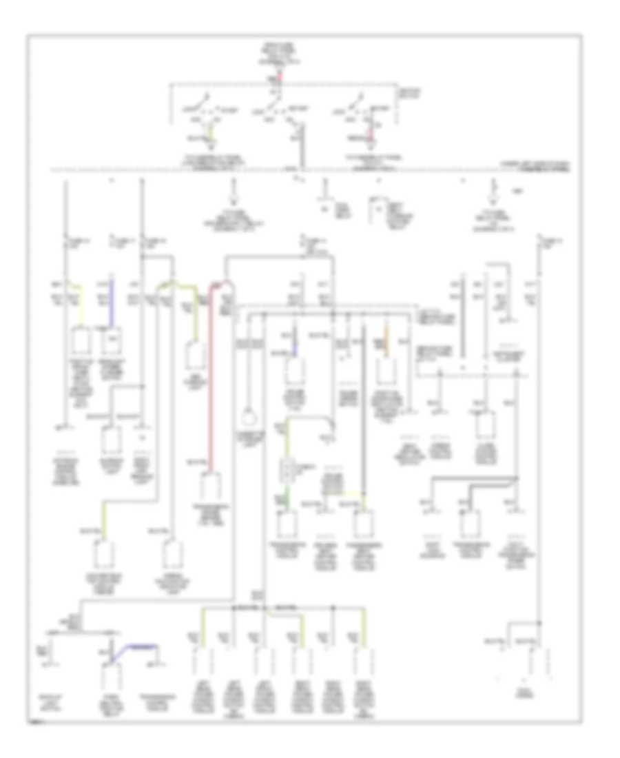 Power Distribution Wiring Diagram (2 of 3) for Volkswagen Cabrio GL 1999