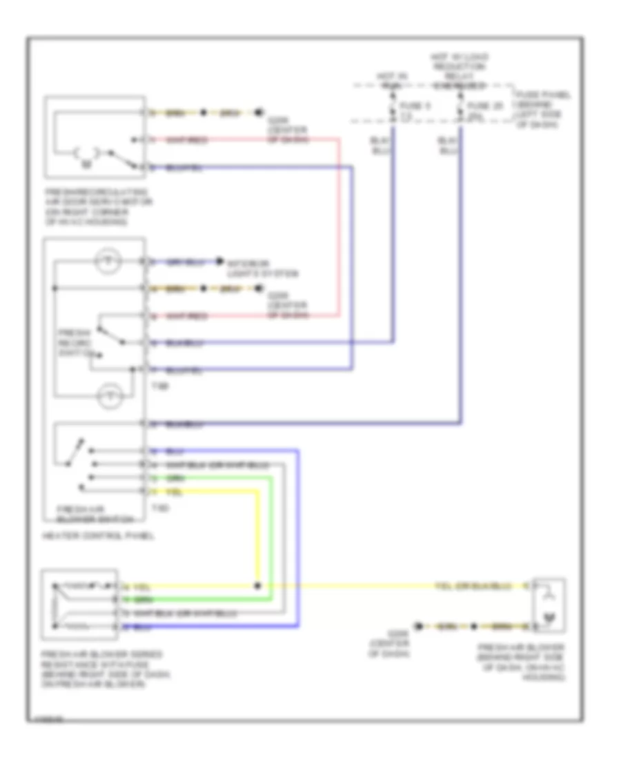 Heater Wiring Diagram for Volkswagen Golf GL 1999