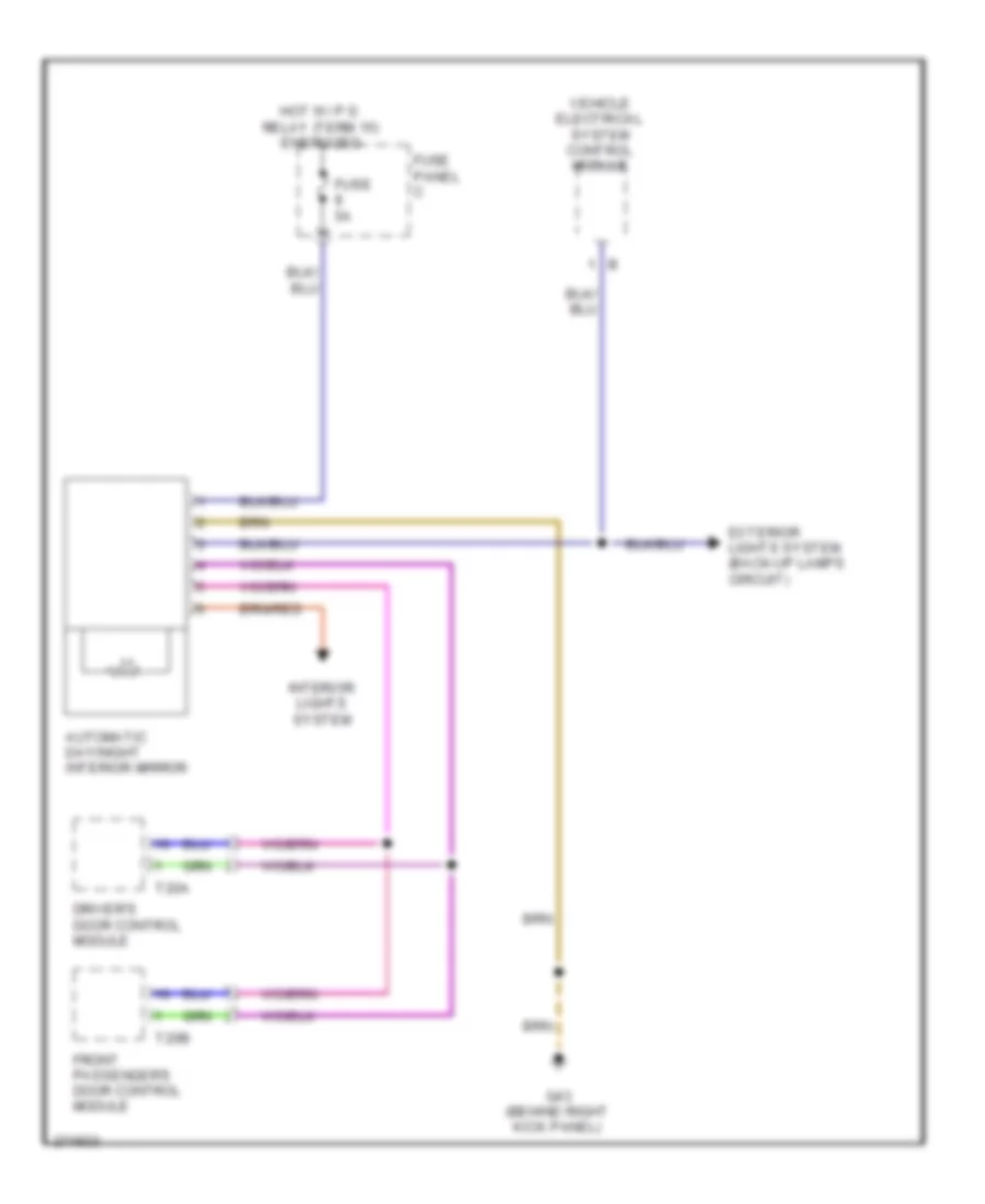 Automatic Day Night Mirror Wiring Diagram Late Production for Volkswagen Jetta GLI 2005