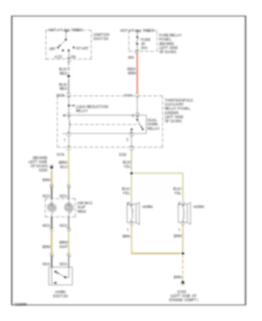 Horn Wiring Diagram for Volkswagen GTI GLX 1999