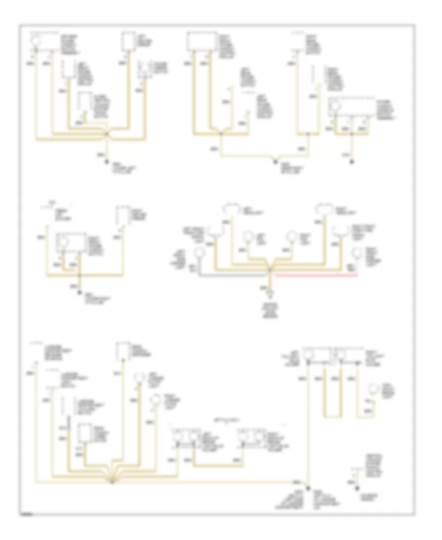 Ground Distribution Wiring Diagram 3 of 5 for Volkswagen Golf III LE 1994