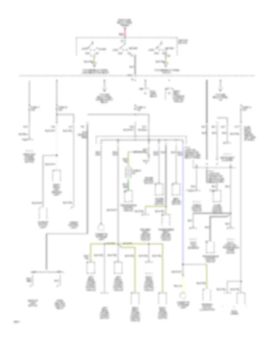 Power Distribution Wiring Diagram (2 of 3) for Volkswagen Golf III LE 1994