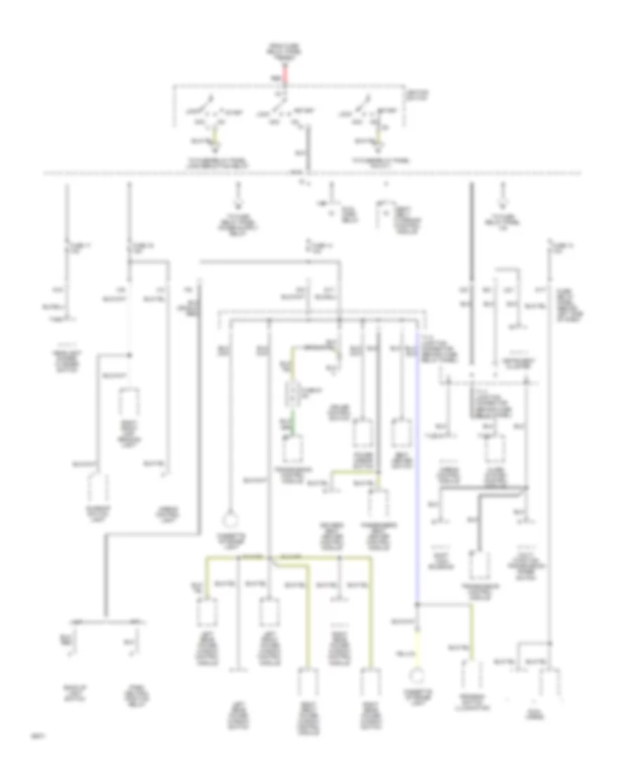 Power Distribution Wiring Diagram (2 of 3) for Volkswagen Jetta III GL 1994