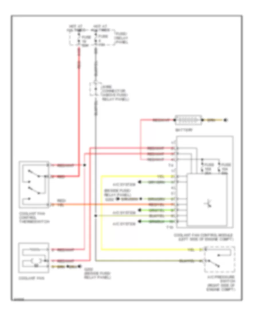 Cooling Fan Wiring Diagram for Volkswagen Cabrio GL 1998