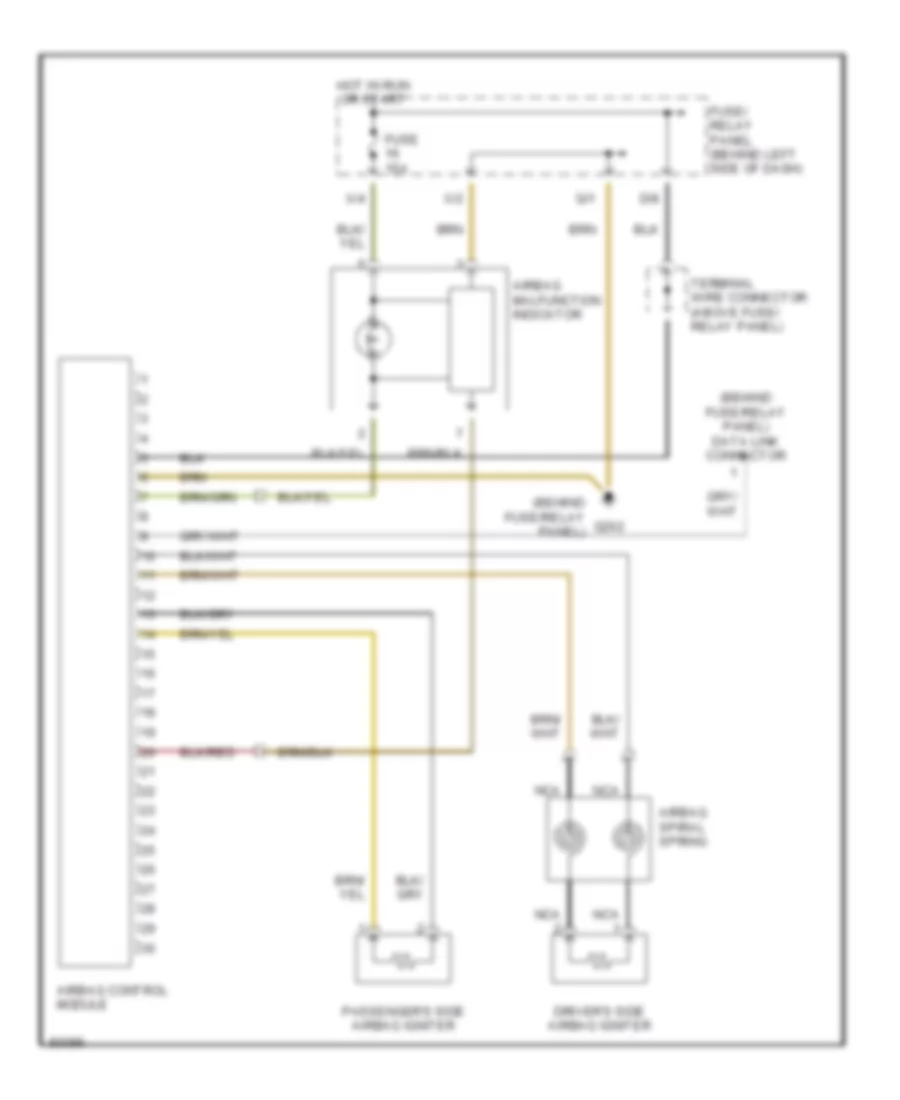 Supplemental Restraint Wiring Diagram for Volkswagen Cabrio GL 1998
