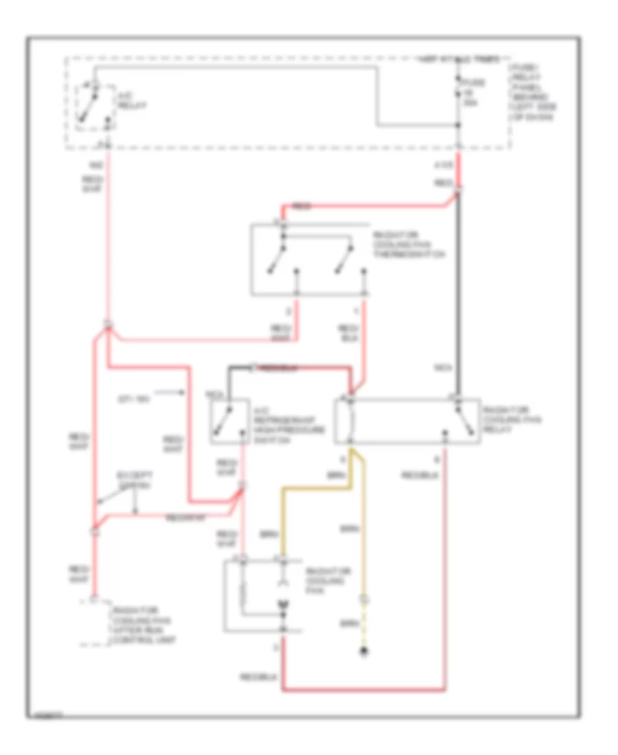 Cooling Fan Wiring Diagram with A C for Volkswagen GTI 1992
