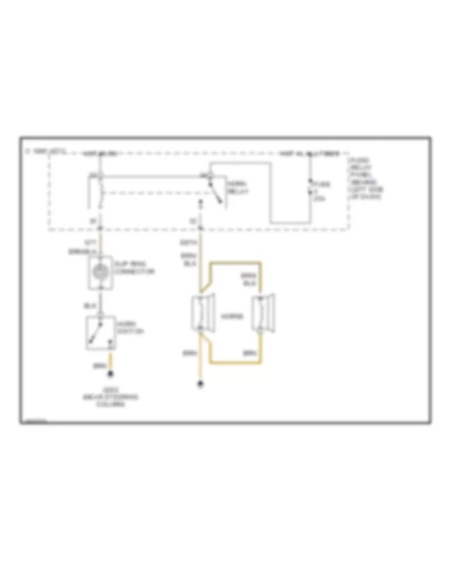 Horn Wiring Diagram for Volkswagen Fox 1992