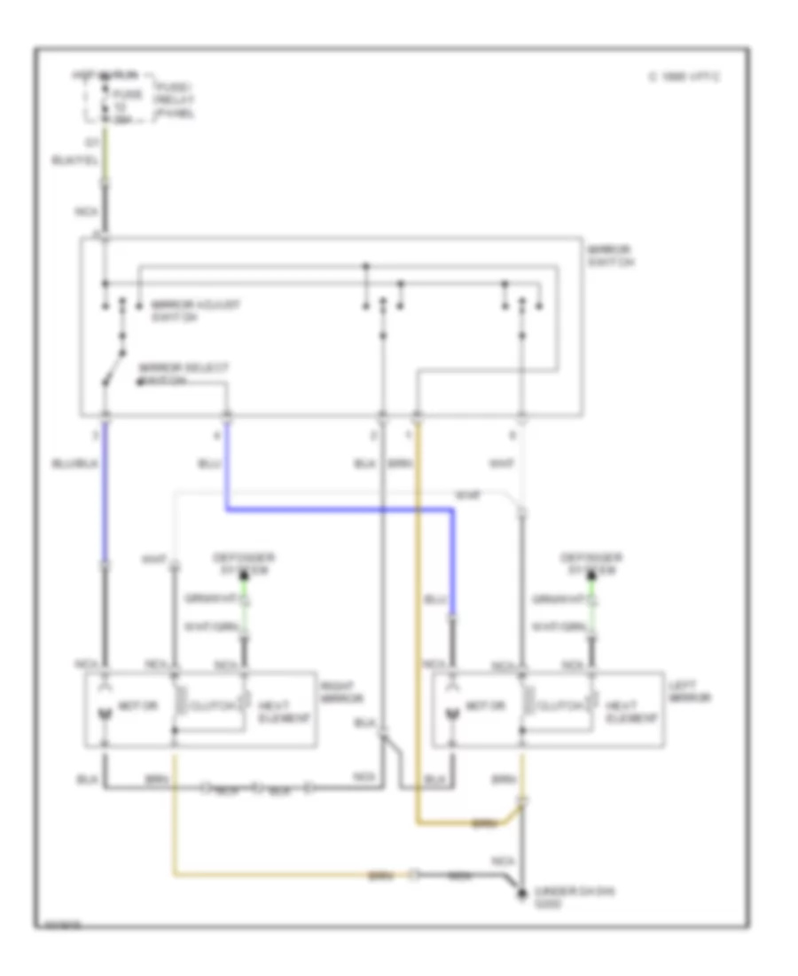 Power Mirror Wiring Diagram for Volkswagen Vanagon Syncro 1991