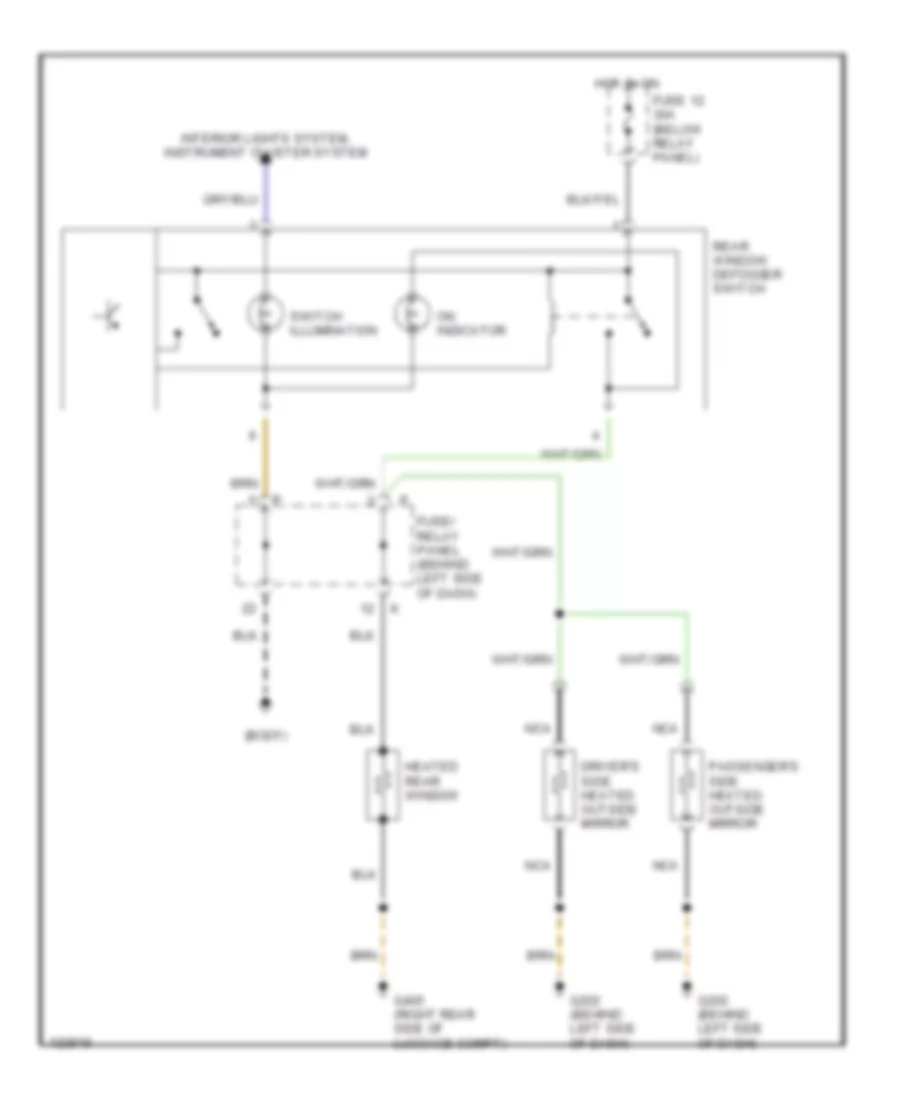 Defogger Wiring Diagram for Volkswagen EuroVan GLS 2000