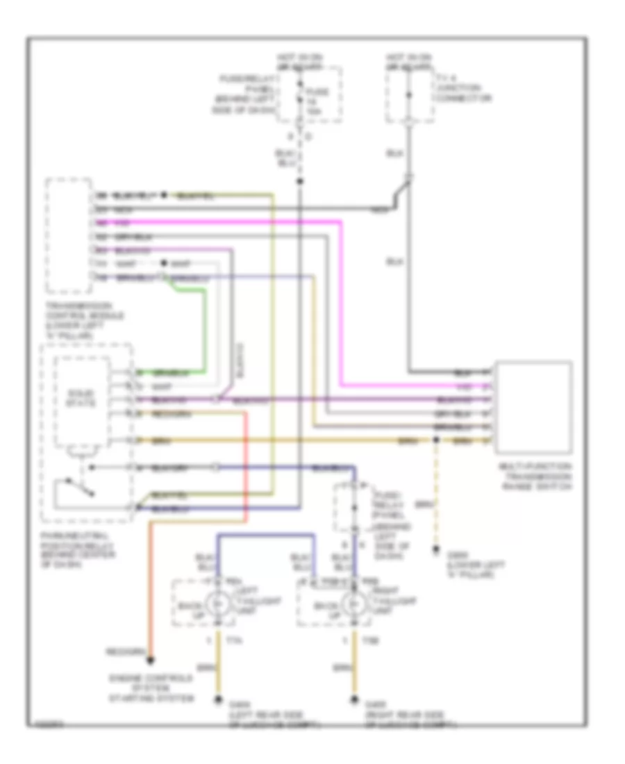 Back up Lamps Wiring Diagram for Volkswagen EuroVan GLS 2000