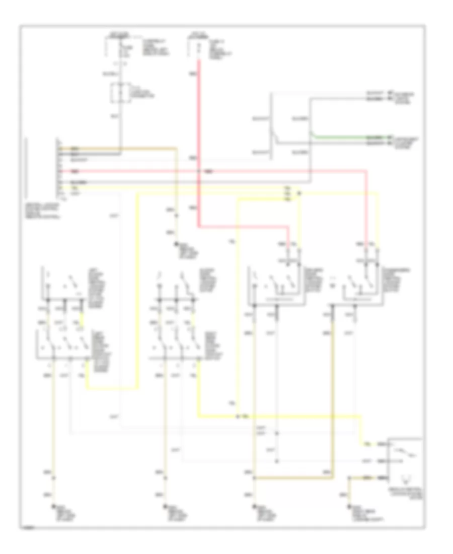 Power Door Lock Wiring Diagram Regular Cabin for Volkswagen EuroVan GLS 2000