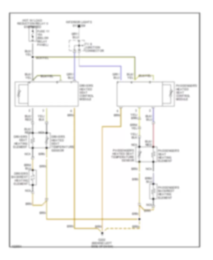 Heated Seats Wiring Diagram for Volkswagen EuroVan GLS 2000