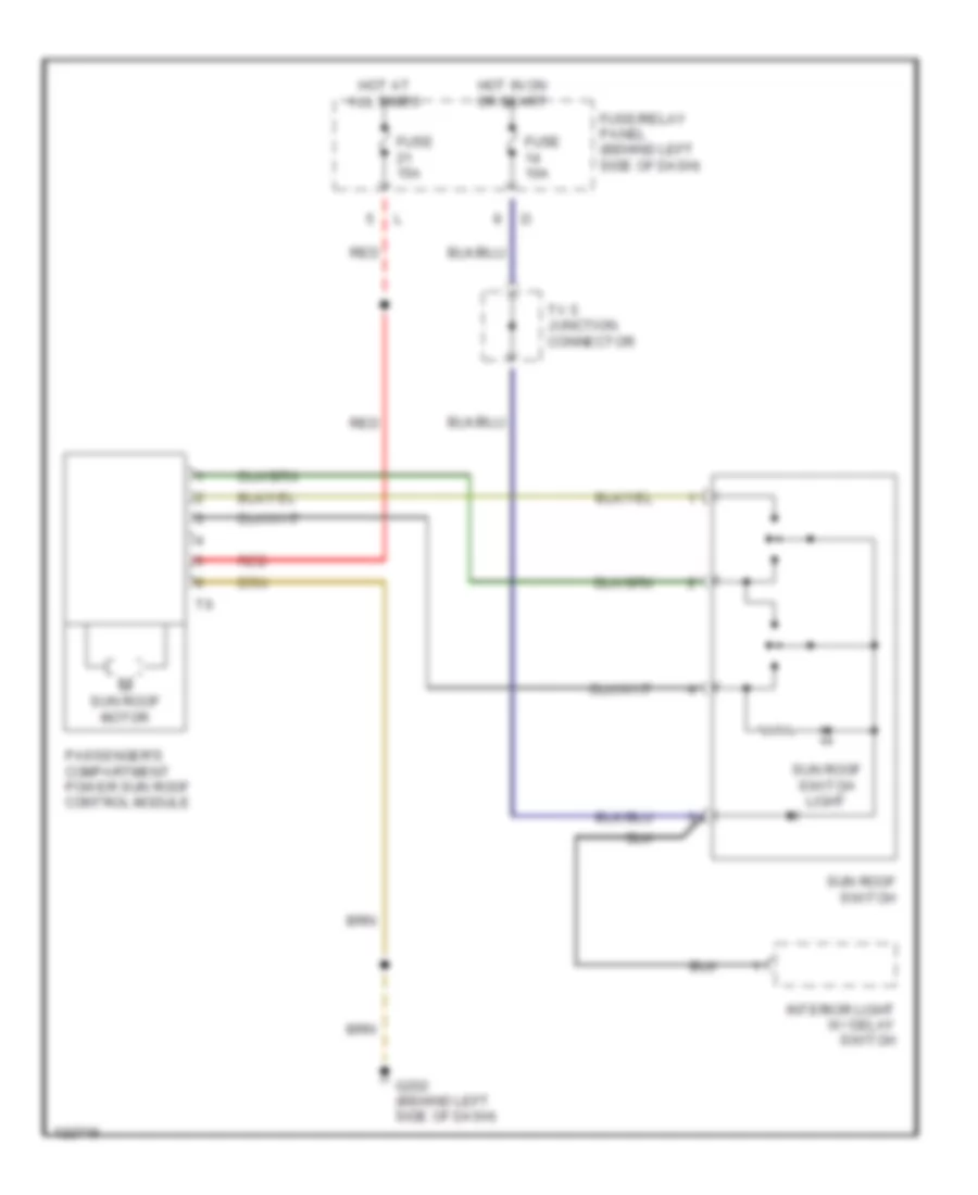 Sunroof Wiring Diagram with Passenger s Compartment Sunroof for Volkswagen EuroVan GLS 2000