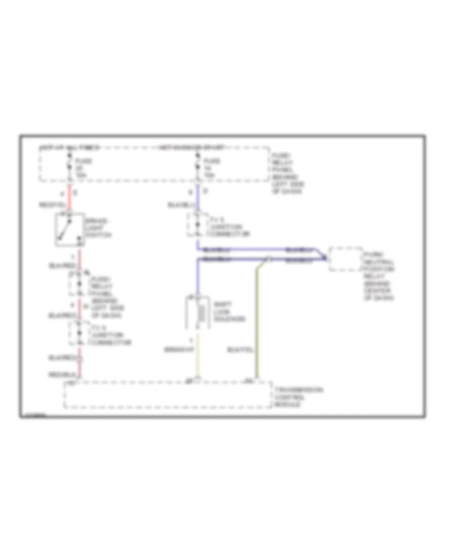 Shift Interlock Wiring Diagram for Volkswagen EuroVan GLS 2000