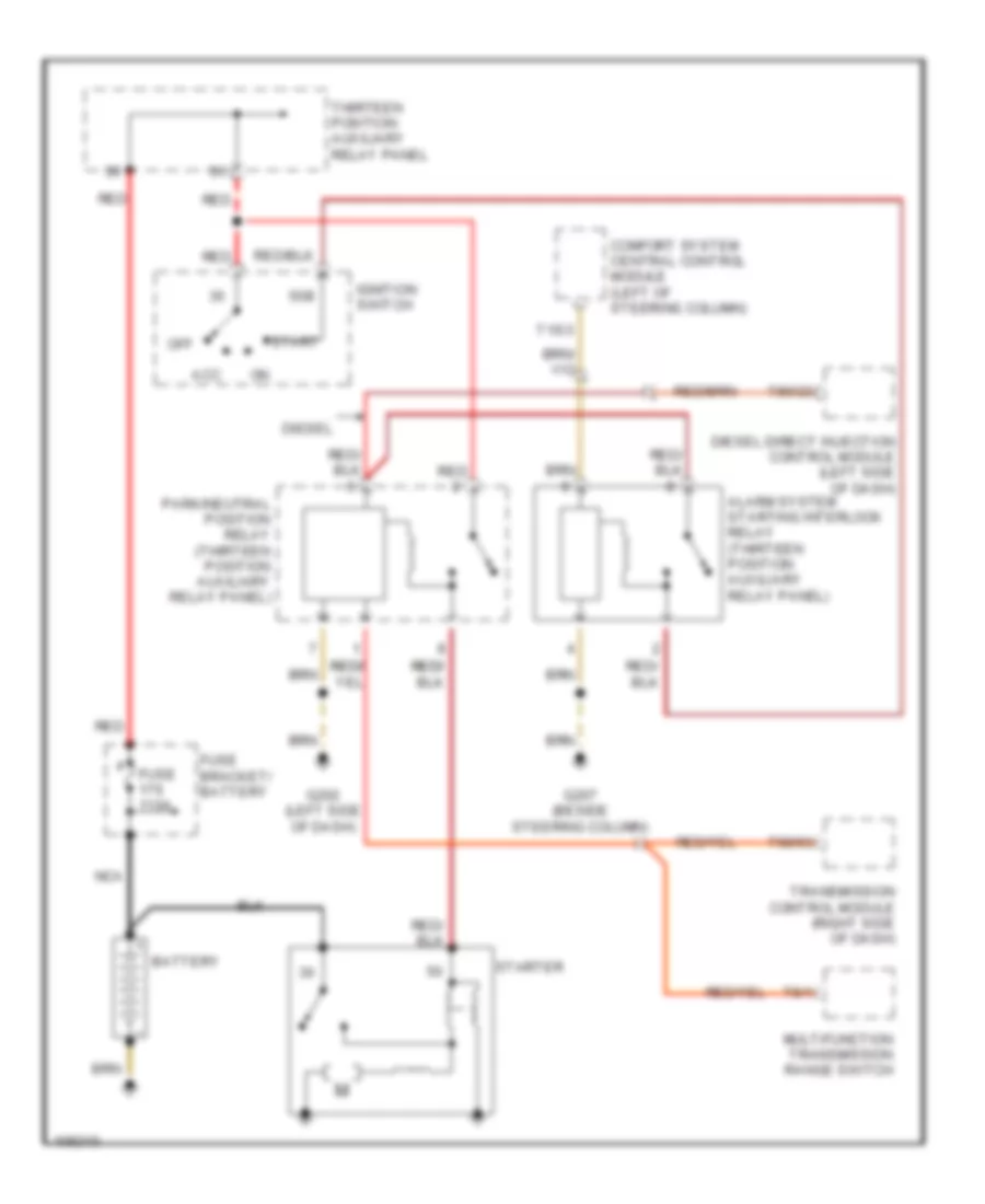 Starting Wiring Diagram, AT for Volkswagen New Beetle 1998