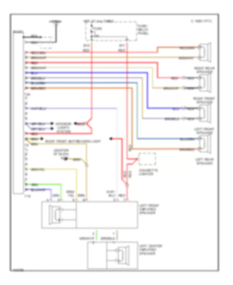 Radio Wiring Diagrams with Amplified Speakers for Volkswagen Vanagon GL 1991