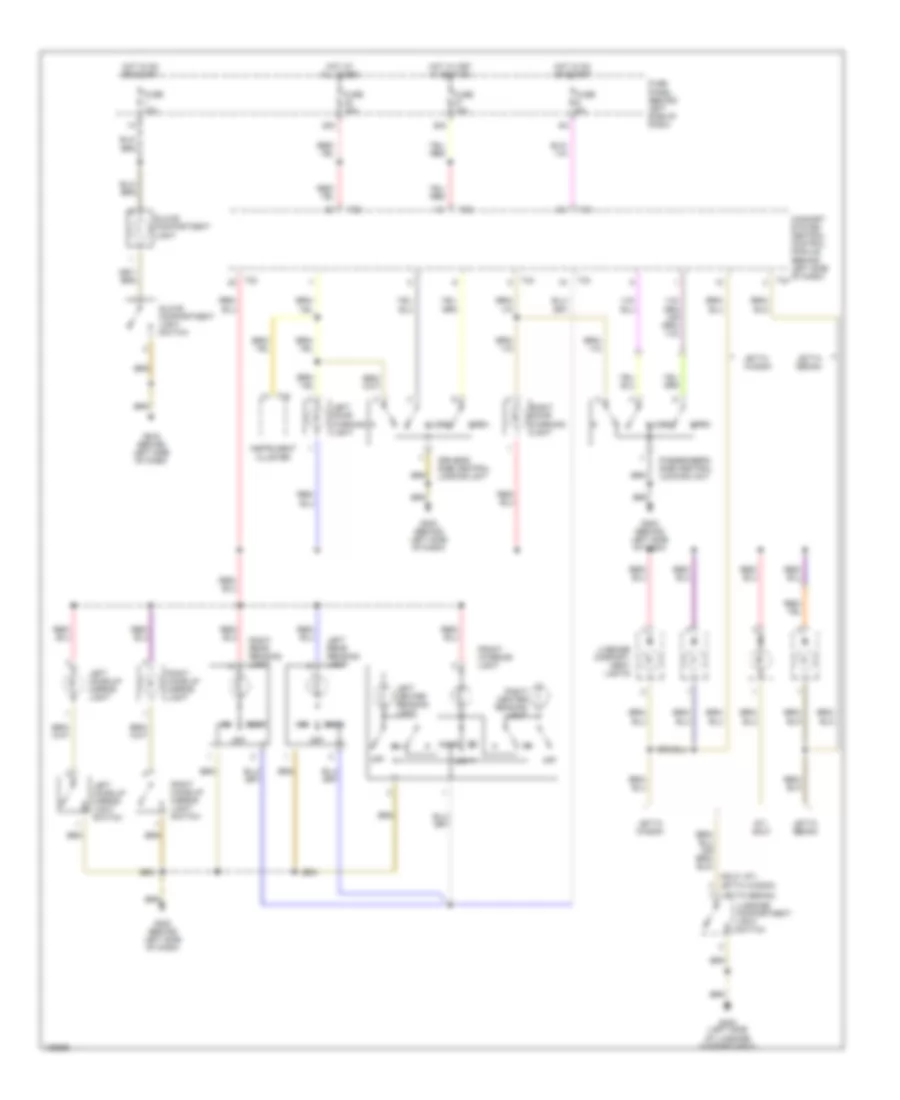 Courtesy Lamps Wiring Diagram, without Power Windows for Volkswagen GTI GLX 2000