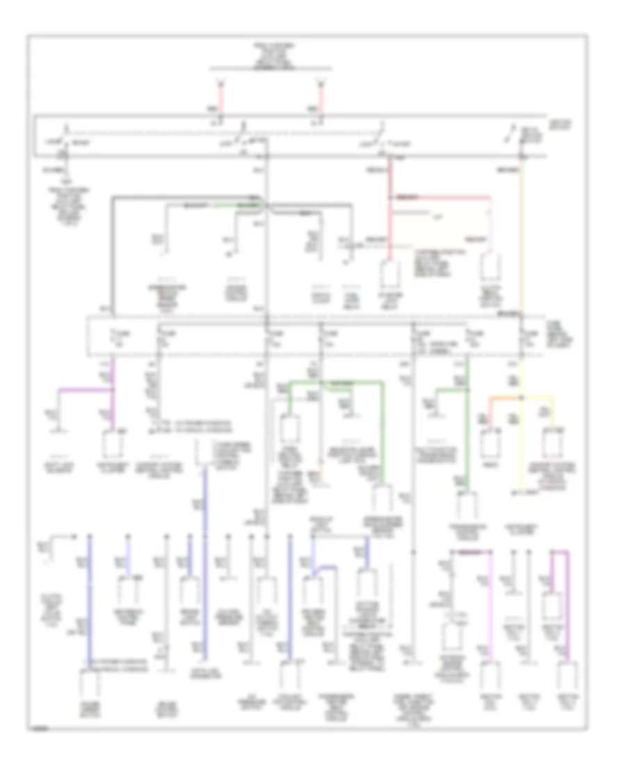 Power Distribution Wiring Diagram (2 of 3) for Volkswagen New Beetle GL 2000